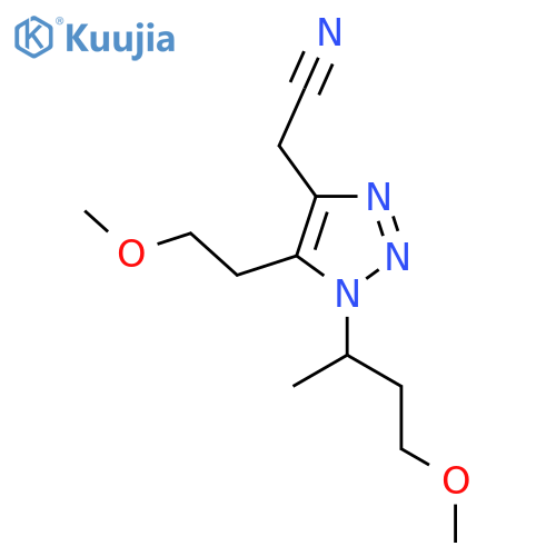 2-1-(4-methoxybutan-2-yl)-5-(2-methoxyethyl)-1H-1,2,3-triazol-4-ylacetonitrile structure