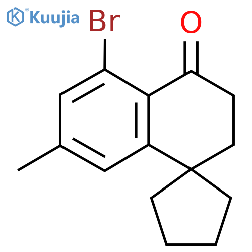 5'-bromo-7'-methyl-3',4'-dihydro-2'H-spirocyclopentane-1,1'-naphthalene-4'-one structure