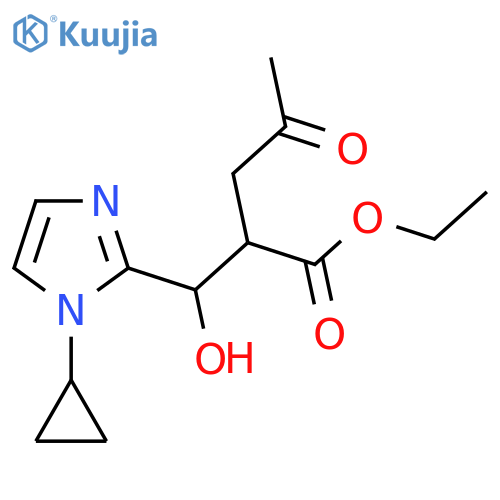 ethyl 2-(1-cyclopropyl-1H-imidazol-2-yl)(hydroxy)methyl-4-oxopentanoate structure