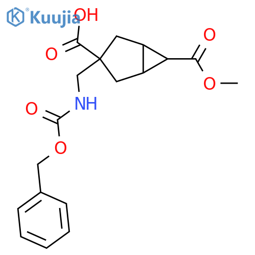 3-({(benzyloxy)carbonylamino}methyl)-6-(methoxycarbonyl)bicyclo3.1.0hexane-3-carboxylic acid structure