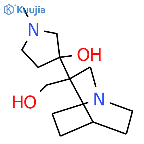 3-3-(hydroxymethyl)-1-azabicyclo2.2.2octan-3-yl-1-methylpyrrolidin-3-ol structure