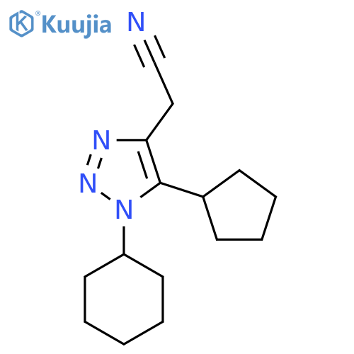 2-(1-cyclohexyl-5-cyclopentyl-1H-1,2,3-triazol-4-yl)acetonitrile structure