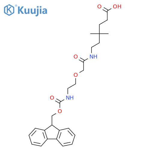 6-{2-2-({(9H-fluoren-9-yl)methoxycarbonyl}amino)ethoxyacetamido}-4,4-dimethylhexanoic acid structure
