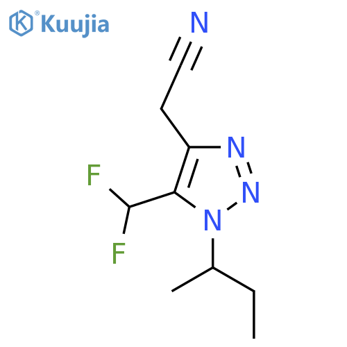 2-1-(butan-2-yl)-5-(difluoromethyl)-1H-1,2,3-triazol-4-ylacetonitrile structure