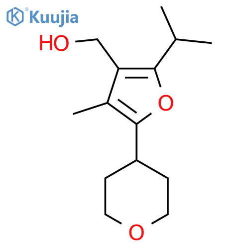 4-methyl-5-(oxan-4-yl)-2-(propan-2-yl)furan-3-ylmethanol structure