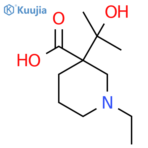 1-ethyl-3-(2-hydroxypropan-2-yl)piperidine-3-carboxylic acid structure
