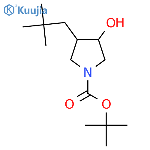 tert-butyl 3-(2,2-dimethylpropyl)-4-hydroxypyrrolidine-1-carboxylate structure