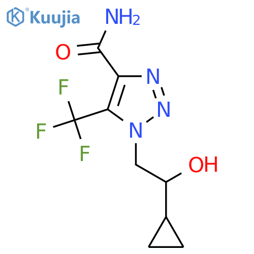 1-(2-cyclopropyl-2-hydroxyethyl)-5-(trifluoromethyl)-1H-1,2,3-triazole-4-carboxamide structure