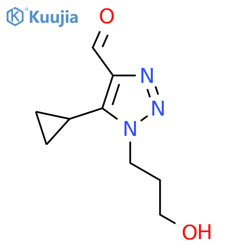 5-cyclopropyl-1-(3-hydroxypropyl)-1H-1,2,3-triazole-4-carbaldehyde structure