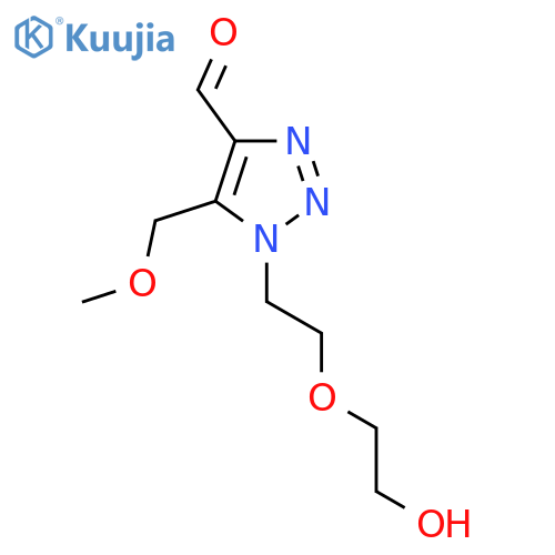 1-2-(2-hydroxyethoxy)ethyl-5-(methoxymethyl)-1H-1,2,3-triazole-4-carbaldehyde structure