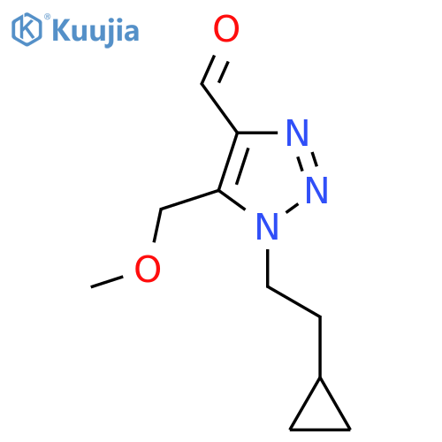 1-(2-cyclopropylethyl)-5-(methoxymethyl)-1H-1,2,3-triazole-4-carbaldehyde structure