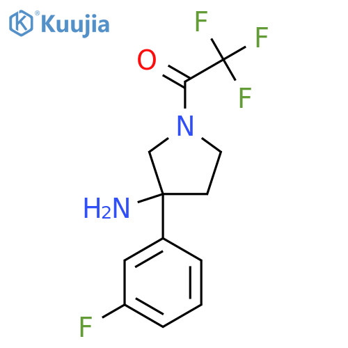 1-3-amino-3-(3-fluorophenyl)pyrrolidin-1-yl-2,2,2-trifluoroethan-1-one structure