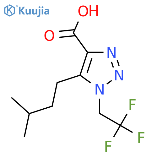 5-(3-methylbutyl)-1-(2,2,2-trifluoroethyl)-1H-1,2,3-triazole-4-carboxylic acid structure