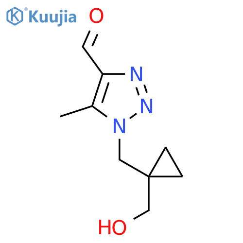 1-{1-(hydroxymethyl)cyclopropylmethyl}-5-methyl-1H-1,2,3-triazole-4-carbaldehyde structure
