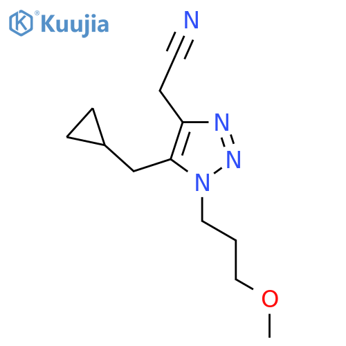 2-5-(cyclopropylmethyl)-1-(3-methoxypropyl)-1H-1,2,3-triazol-4-ylacetonitrile structure