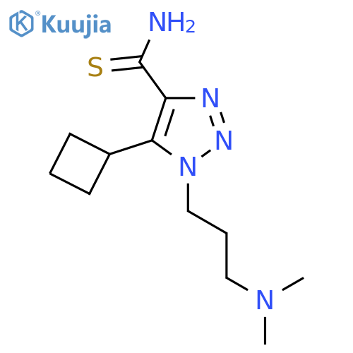 5-cyclobutyl-1-3-(dimethylamino)propyl-1H-1,2,3-triazole-4-carbothioamide structure