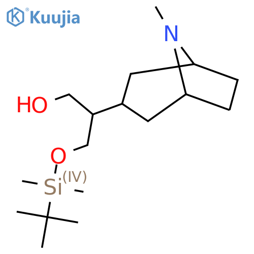 3-[(Tert-butyldimethylsilyl)oxy]-2-{8-methyl-8-azabicyclo[3.2.1]octan-3-yl}propan-1-ol structure