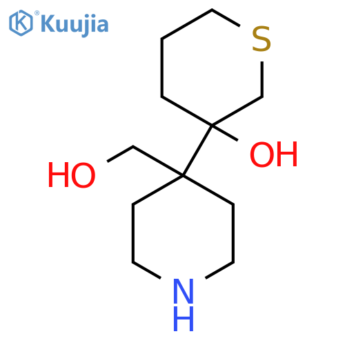 3-4-(hydroxymethyl)piperidin-4-ylthian-3-ol structure
