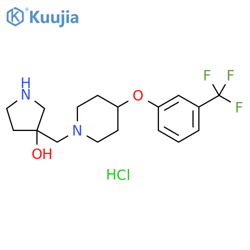 3-({4-3-(trifluoromethyl)phenoxypiperidin-1-yl}methyl)pyrrolidin-3-ol dihydrochloride structure