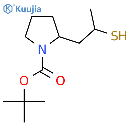 tert-butyl 2-(2-sulfanylpropyl)pyrrolidine-1-carboxylate structure