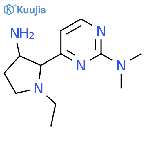4-(3-amino-1-ethylpyrrolidin-2-yl)-N,N-dimethylpyrimidin-2-amine structure