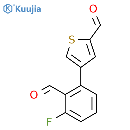 4-(3-Fluoro-2-formylphenyl)thiophene-2-carbaldehyde structure