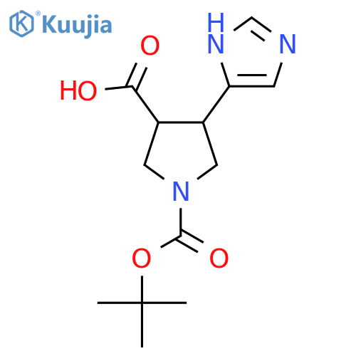 1-(tert-butoxy)carbonyl-4-(1H-imidazol-5-yl)pyrrolidine-3-carboxylic acid structure