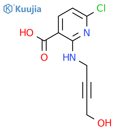 6-chloro-2-(4-hydroxybut-2-yn-1-yl)aminopyridine-3-carboxylic acid structure
