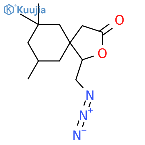 1-(azidomethyl)-7,7,9-trimethyl-2-oxaspiro4.5decan-3-one structure