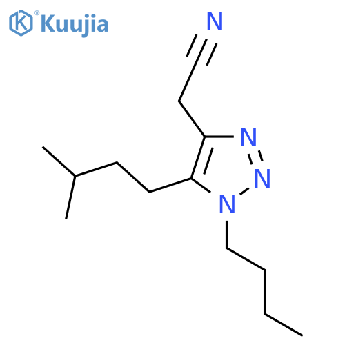2-1-butyl-5-(3-methylbutyl)-1H-1,2,3-triazol-4-ylacetonitrile structure