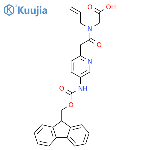 2-{2-5-({(9H-fluoren-9-yl)methoxycarbonyl}amino)pyridin-2-yl-N-(prop-2-en-1-yl)acetamido}acetic acid structure