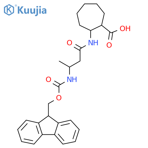 2-3-({(9H-fluoren-9-yl)methoxycarbonyl}amino)butanamidocycloheptane-1-carboxylic acid structure