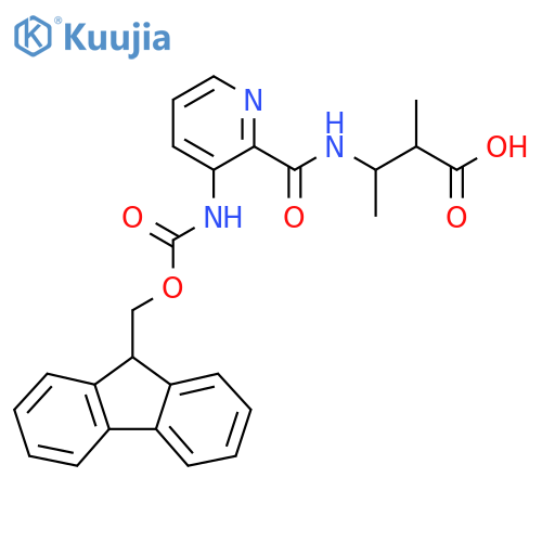 3-{3-({(9H-fluoren-9-yl)methoxycarbonyl}amino)pyridin-2-ylformamido}-2-methylbutanoic acid structure