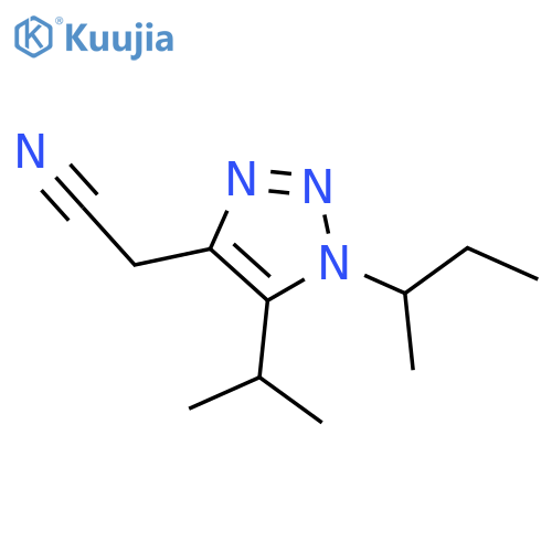 2-1-(butan-2-yl)-5-(propan-2-yl)-1H-1,2,3-triazol-4-ylacetonitrile structure