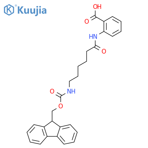 2-6-({(9H-fluoren-9-yl)methoxycarbonyl}amino)hexanamidobenzoic acid structure