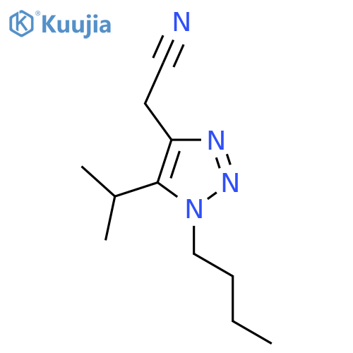 2-1-butyl-5-(propan-2-yl)-1H-1,2,3-triazol-4-ylacetonitrile structure