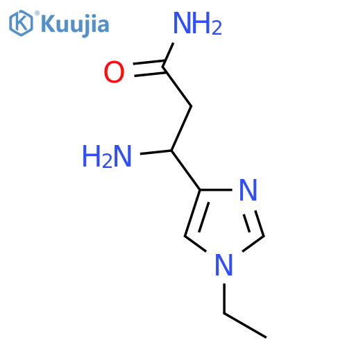 3-amino-3-(1-ethyl-1H-imidazol-4-yl)propanamide structure