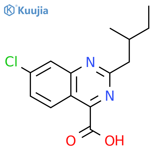 7-chloro-2-(2-methylbutyl)quinazoline-4-carboxylic acid structure