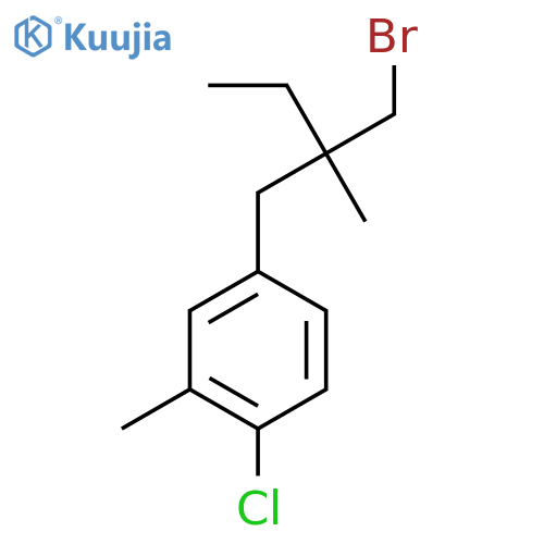 4-2-(bromomethyl)-2-methylbutyl-1-chloro-2-methylbenzene structure
