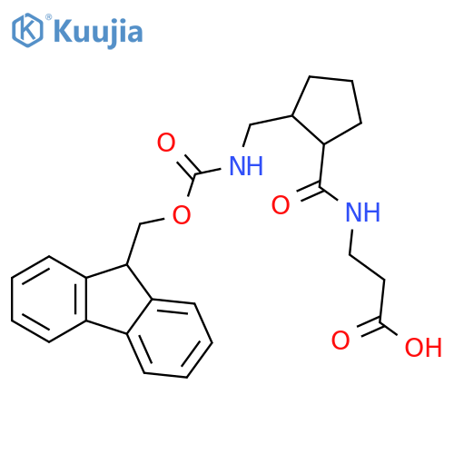 3-({2-({(9H-fluoren-9-yl)methoxycarbonyl}amino)methylcyclopentyl}formamido)propanoic acid structure