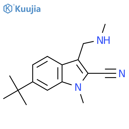 6-tert-butyl-1-methyl-3-(methylamino)methyl-1H-indole-2-carbonitrile structure