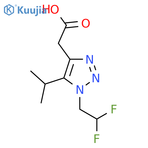 2-1-(2,2-difluoroethyl)-5-(propan-2-yl)-1H-1,2,3-triazol-4-ylacetic acid structure