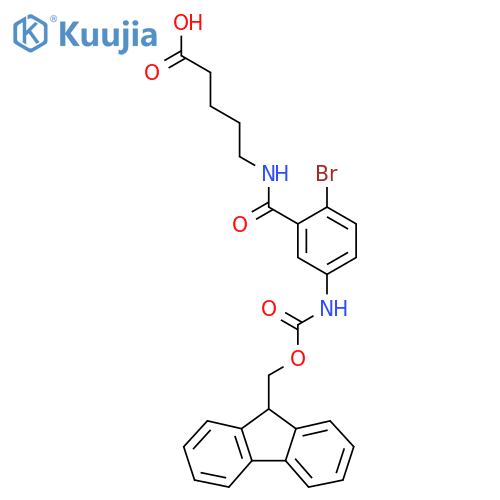 5-{2-bromo-5-({(9H-fluoren-9-yl)methoxycarbonyl}amino)phenylformamido}pentanoic acid structure