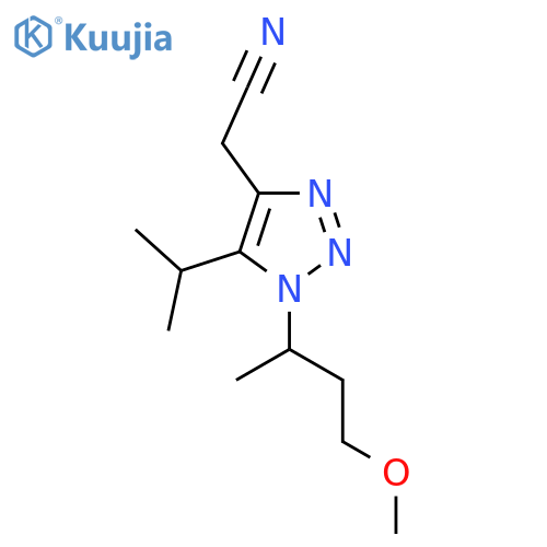 2-1-(4-methoxybutan-2-yl)-5-(propan-2-yl)-1H-1,2,3-triazol-4-ylacetonitrile structure