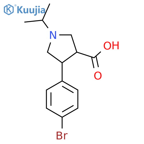 4-(4-bromophenyl)-1-(propan-2-yl)pyrrolidine-3-carboxylic acid structure