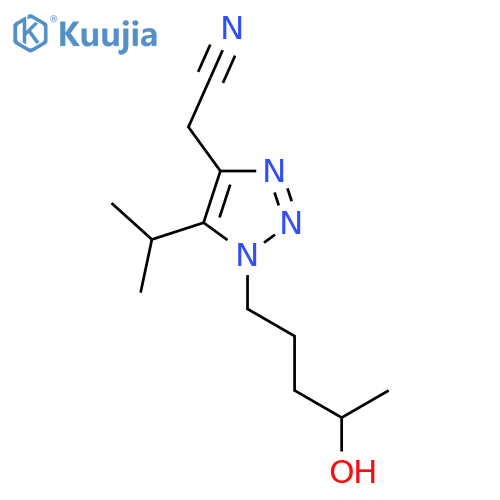 2-1-(4-hydroxypentyl)-5-(propan-2-yl)-1H-1,2,3-triazol-4-ylacetonitrile structure