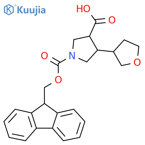 1-{(9H-fluoren-9-yl)methoxycarbonyl}-4-(oxolan-3-yl)pyrrolidine-3-carboxylic acid structure