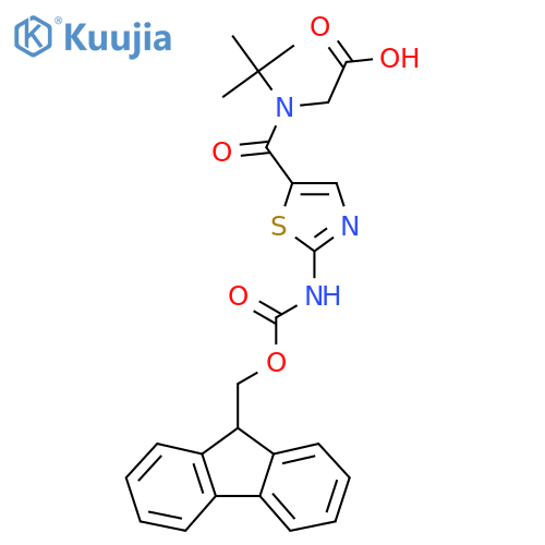 2-{N-tert-butyl-1-2-({(9H-fluoren-9-yl)methoxycarbonyl}amino)-1,3-thiazol-5-ylformamido}acetic acid structure