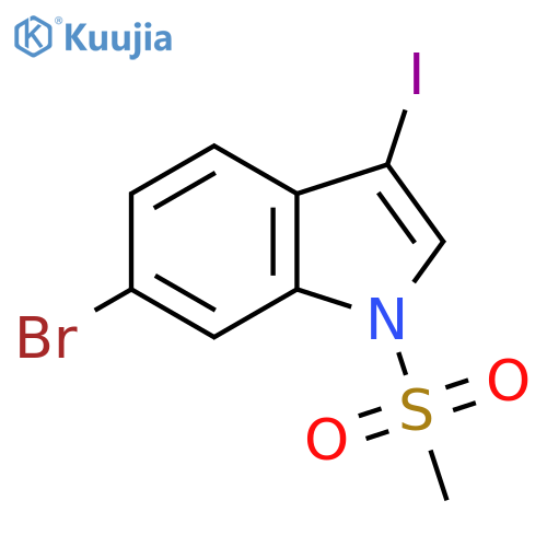 6-bromo-3-iodo-1-methanesulfonyl-1H-indole structure