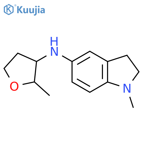 1-methyl-N-(2-methyloxolan-3-yl)-2,3-dihydro-1H-indol-5-amine structure